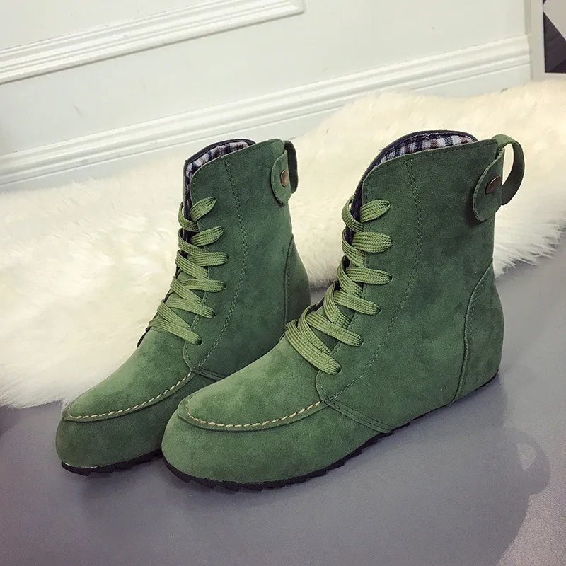 Women Autumn Ankle  Boots Warm Comfy Soft Handmade Shoes Boots For Women Solid C - $103.89