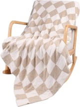 Qqp Checkered Throw Blanket,Soft Cozy Microfiber Reversible Checkerboard Fluffy - £35.96 GBP