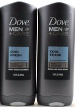 2 Dove Men Care Cool Fresh Micro Moisture Body & Face Wash 13.5oz Bottles - £24.37 GBP