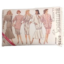 Butterick 5725 Pattern Misses&#39; Petite Cardigan Dress Top Skirt 12-16 Easy VTG UC - £6.05 GBP