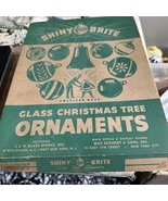 Glass Christmas Tree Ornaments Box of 12 VintageShiny Brite Box USA - $38.02 CAD