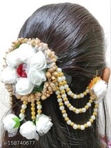 Indian Women Artificial Flower Hair Accessories For Fashion Jewelry Wedd... - $30.88