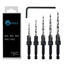 Countersink Drill Bit Set, 5Pcs Tapered Drill Bits M2 HSS, with 1/4&quot; Hex... - $25.66