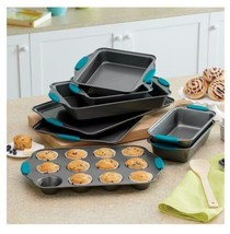 Chef Tested 8-Piece Bakeware Set, Carbon Steel - Tea Silicone Handles, Nonstick. - £41.99 GBP