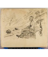Vintage Pencil Drawing on Paper John Osburn Wilmington DE 1955 Signed tob - £166.65 GBP