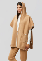 Womens Yara Hooded Wrap Knitted Cape Toffee Color One Size SOIA &amp; KYO $1... - £35.85 GBP