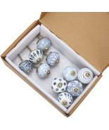 Craft Door Knobs Pulls Vintage Assorted Blue Pottery Ceramic Drawer Pack... - $24.74