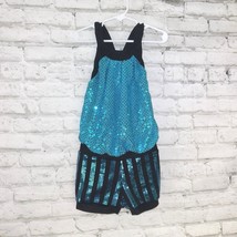 A Wish Come True Dance Costume Girls MC 8 10 Blue Tough Love Metallic Sequin - $21.99