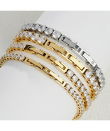 High Quality S.Steel 316 Double Clasps Zircon Tennis Bracelet Hip Hop Je... - $20.90+