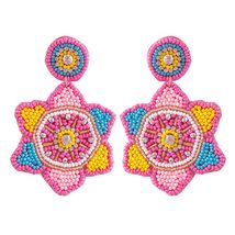 Handmade Multicolor Beaded Contemprorary Drop Earrings for Women/Girl's  - £12.78 GBP