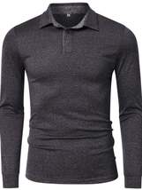 Men&#39;s Classic Long Sleeve Slim Fit Polo Shirt - $19.34