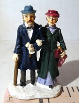 Grandeur Noel Victorian Train Village Grandma Grandpa Couple Hat Cane 2001 - $15.35