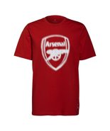 adidas Men&#39;s 2021-22 Arsenal Blurred Badge Logo Tee (Scarlet, Small) - $24.75