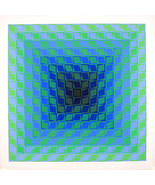 Victor VASARELY s/n Serigraphy Silkscreen IX POSITIF - QUASAR 1966 - $1,849.85