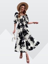 Black and white poly rayon new trendy western frock for woman - $47.00