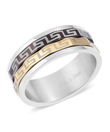 ION Plated Black, YG and Stainless Steel Spinner Ring (Size 11.0) New   ... - $6.29
