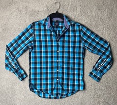 American Eagle Flannel Shirt Mens Size Small XS Classic Fit Blue Black P... - $9.41