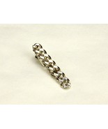 Curb Link Chain Tie Bar, Silver Tone, Spring Clamp, Vintage, w/Box, JWL-006 - $164.04 MXN
