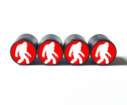 Bigfoot Walking Tire Valve Caps - Black Aluminum - Set of Four - £12.56 GBP