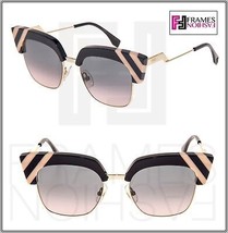 FENDI Waves FF0241S Black Peach Stripe Pink Gradient Sunglasses Cat Eye 0241 - £161.43 GBP