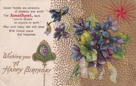 Amethyst Wishing You A Happy Birthday Birth Stone Hume MO Postcard E04 - £2.30 GBP