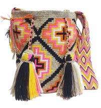 Handmade Wayuu Crochet Tote Bag, Woven Mochila, Colombian Tribal Bag, Be... - $1,735.38 MXN