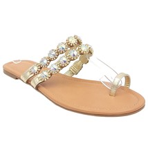 Thalia Sodi Women Toe Ring Embellished Slide Sandals Joya Size US 9M Light Gold - £22.62 GBP