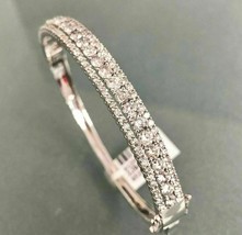6.75Ct Simulated Diamond Pretty Bangle Bracelet in 14K White Gold Plated Silver - £133.83 GBP