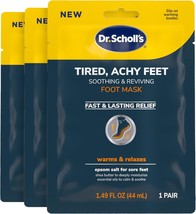 Dr. Scholl&#39;s Tired Achy Feet Soothing Reviving Foot Mask 3 Pair Warming ... - $510.19 MXN