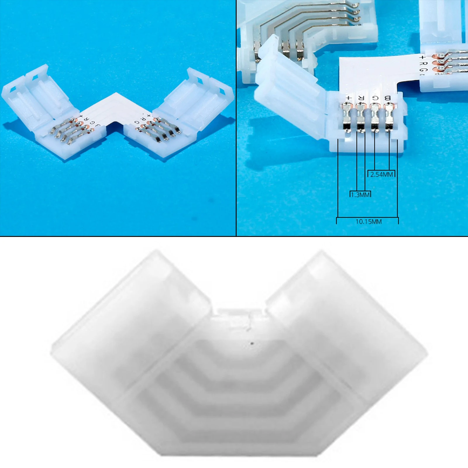 House Home 5pcs L Shape 4 Pin LED ConAtors 90 Degree Angle Corner Solderless for - £19.60 GBP