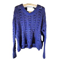 New Altar’d State Sweater Womens M Medium Chunky Cropped Blue - AC - $16.34