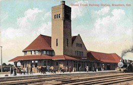 Grand Trunk Railway Station Brantford Ontario Canada 1910c postcard - £5.93 GBP