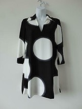 NWT ESCADA Nadota Black White Polka Dot 3/4 Sleeve Tunic Blouse Top 32 - £101.42 GBP