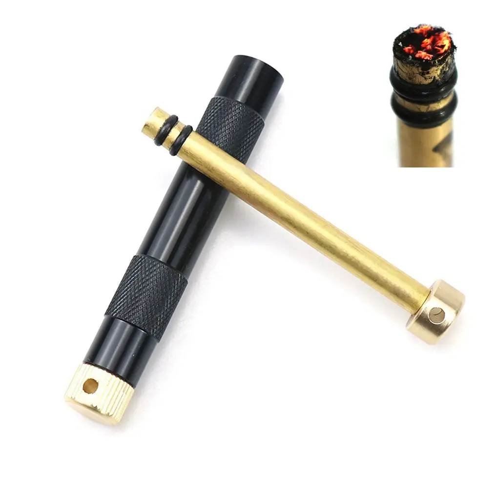 Brass Metal Fire Piston Outdoor Emergency Fire Tube Camping Survival Tool Fire - £12.75 GBP
