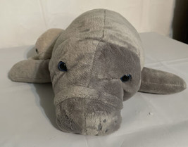 Wishpets Manatee Sea Cow Plush Stuffed Animal Toy Gray. Mom and Baby. 18in. - £15.12 GBP