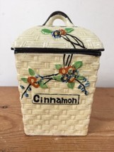 Vintage Hotta Yu Shoten Japanese Japan Basketweave Majolica Cinnamon Spice Jar - £31.63 GBP