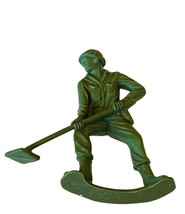 Toy Soldier Army Men vtg 5&quot; plastic military Tim Mee Marx green Land Min... - £13.38 GBP