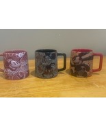 Disney Store Mickey Mouse Minnie Oswald Coffee Mugs 3D Raised Comic Strip - $44.54