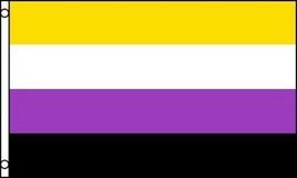 AES Non-Binary Flag 3x5 ft NB Pride Genderqueer GQ Banner Sign Gender Identity H - £3.64 GBP