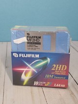 FUJIFILM Floppy Disk 2HD IBM 3.5” Color Formatted Disks 10 PK Sealed Pac... - $9.89