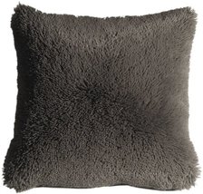 PILLOW DÉCOR Soft Plush Gray 20x20 Throw Pillow - £37.41 GBP