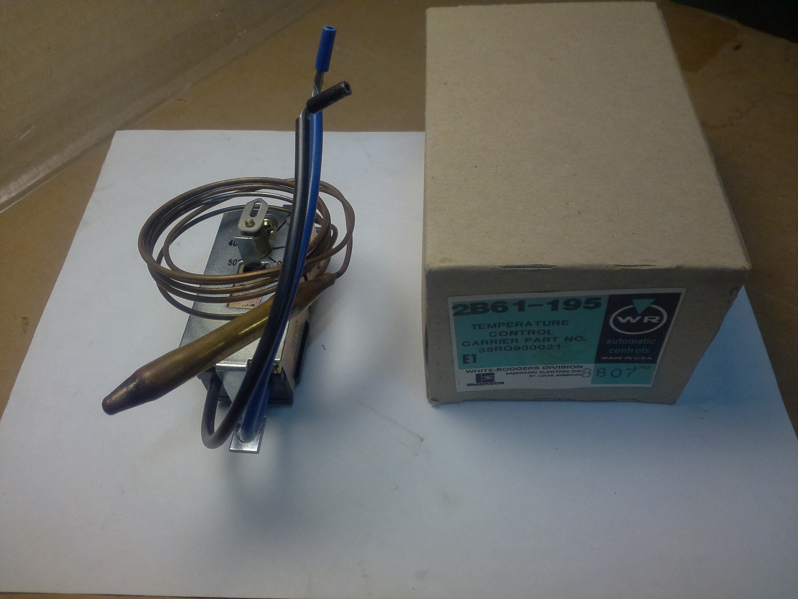 WHITE ROGERS 2B61-195 / CARRIER 38RQ900021 TEMPERATURE CONTROL / 0 TO 50... - $20.59