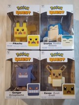 4 Pokemon Quest Series 1 Vinyl Figures Full Set Pikachu, Eevee, Snorlax, Gengar - £83.09 GBP