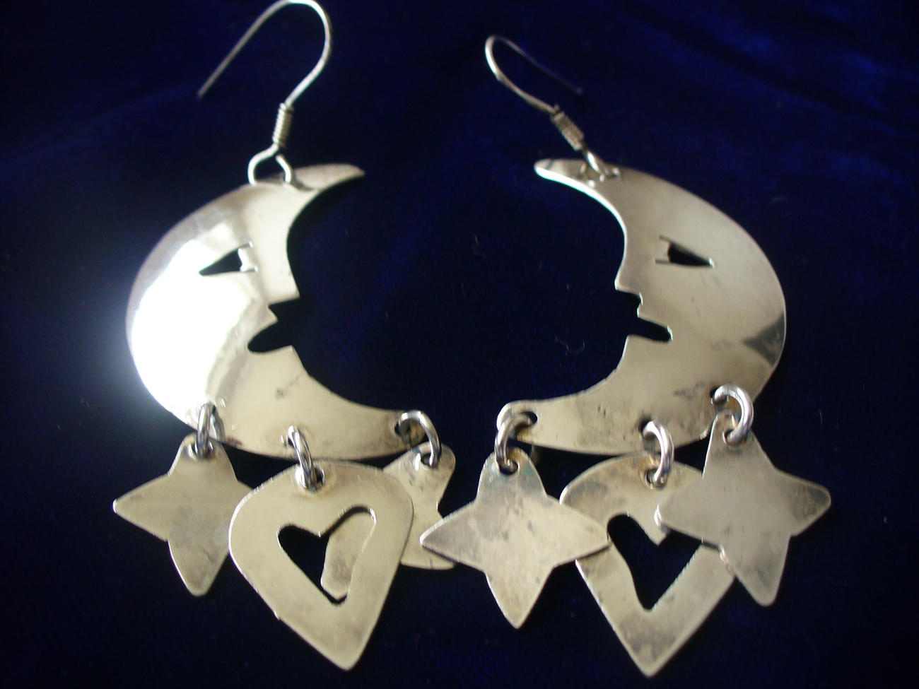 Silver Plate Moon with Dangle&#39;s Earrings - $3.00