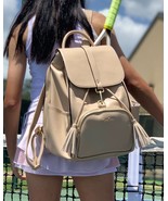 SALE! NiceAces tennis backpack made of fine grained vegan leather - Beige - £141.85 GBP