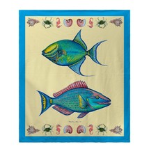 Betsy Drake Parrot and Trigger Fish Throw Blanket - £55.38 GBP