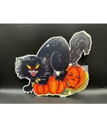 Fun World Halloween Die Cut Decor Cardstock Double Sided Black Cat Pumpk... - $14.95