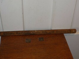 Vintage SOCONY Gasoline Motor Oils &amp; Greases Wooden Measuring Stick - $54.45