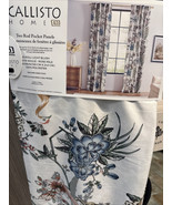 Callisto Peacock Bird Prints Two Rod Pocket Panels  38”x 96” ~New~ - $109.99