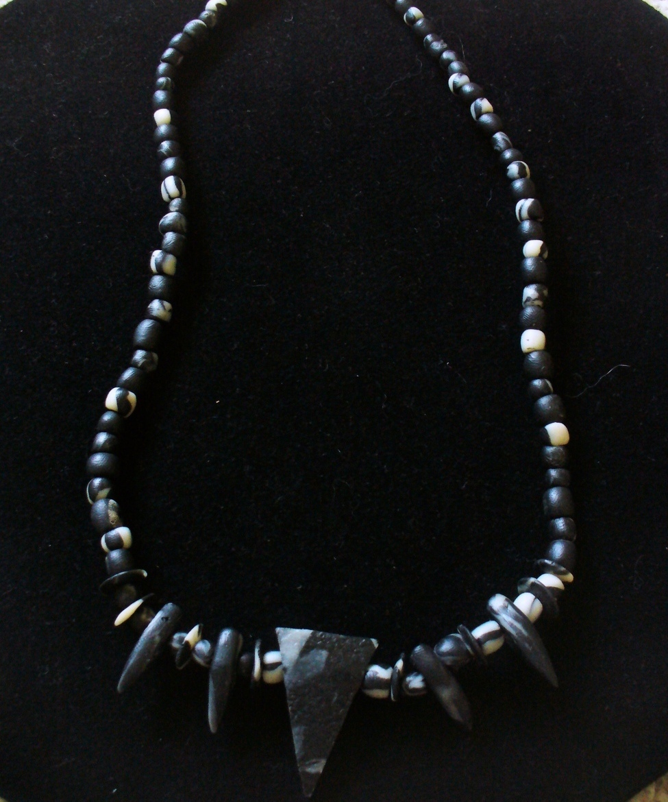 Black &amp; Grey Men&#39;s Sculpey Necklace - $4.00